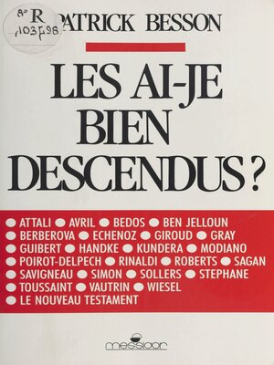 cover image of Les ai-je bien descendus ?